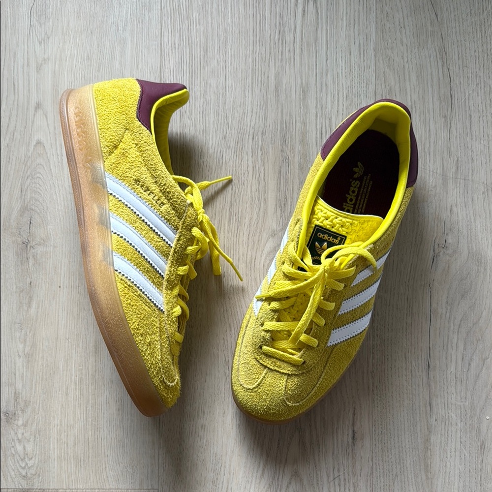 Adidas Yellow and White Sneakers Vibrant Design